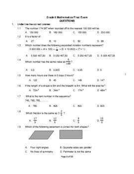 6th grade math final exam study guide. - 04 honda trx 450 r service manual.