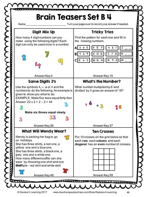 6th Grade Math Worksheets With Riddles Classcrown Math Riddles Worksheets - Math Riddles Worksheets