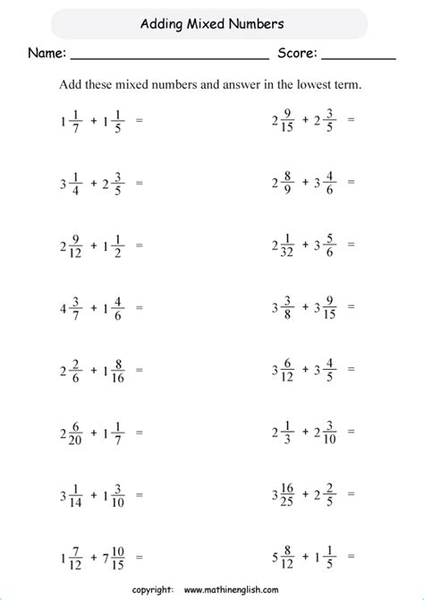 6th Grade Mixed Numbers And Fractions Worksheets Mathskills4kids Mixed Fractions Worksheets 6th Grade - Mixed Fractions Worksheets 6th Grade