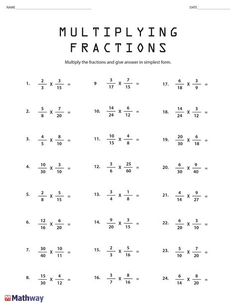 6th Grade Multiplying Fractions Worksheets With Answers 6th Grade Math Fractions Worksheet - 6th Grade Math Fractions Worksheet