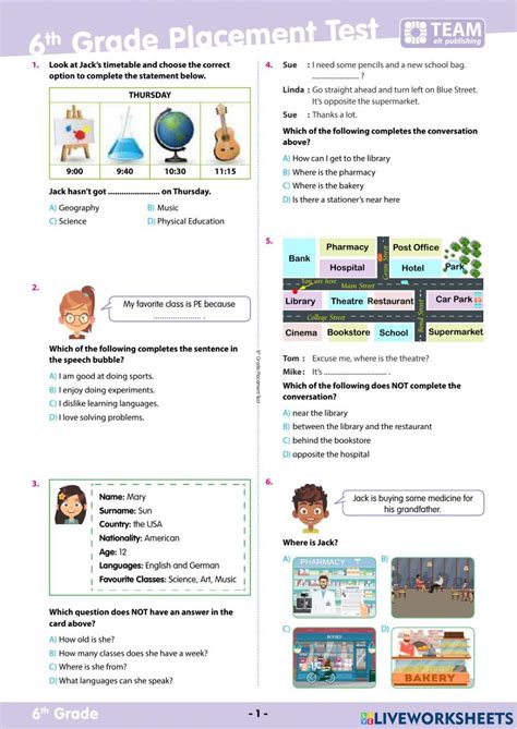 6th Grade Placement Test