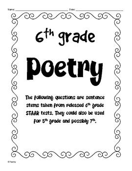 6th Grade Poetry Projects Tpt 6th Grade Poetry Lesson - 6th Grade Poetry Lesson