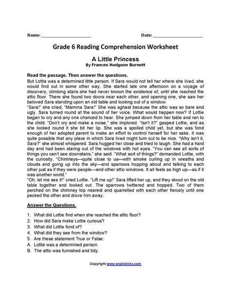 6th Grade Reading Comprehension Worksheets Preparing For 6th Grade Worksheets - Preparing For 6th Grade Worksheets