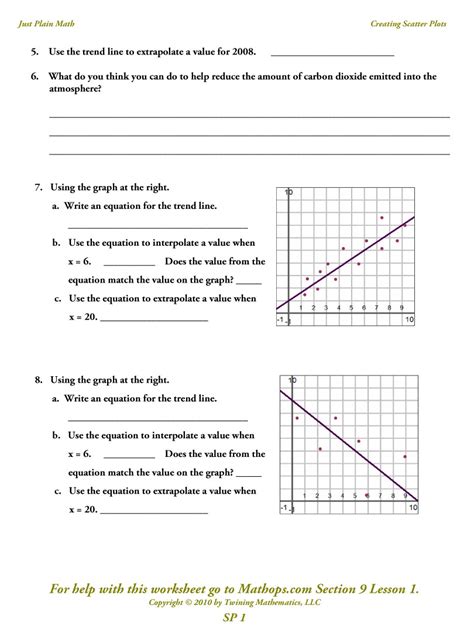 6th Grade Scatterplot Worksheets 6th Grade Interpret Scatter Plot Worksheets 6th Grade - Plot Worksheets 6th Grade