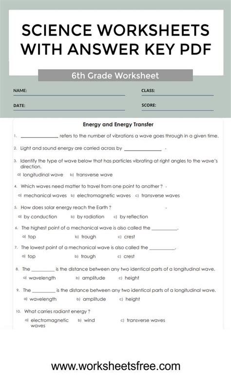 6th Grade Science Worksheets With Answ Free Download Grade 6 Science Worksheets - Grade 6 Science Worksheets