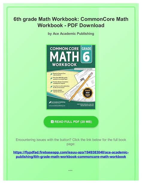 Read Online 6Th Grade Math Workbook Commoncore Math Workbook By Ace Academic Publishing