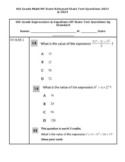 Read 6Th Grade State Test 