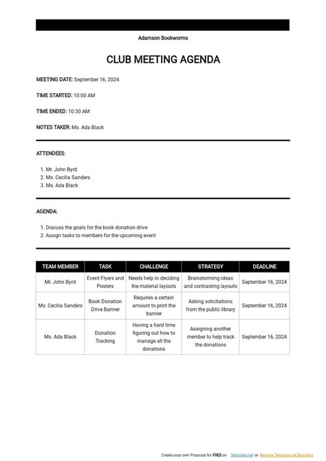 7+ Club Meeting Agenda Templates in Word Google Docs Apple Pages PDF