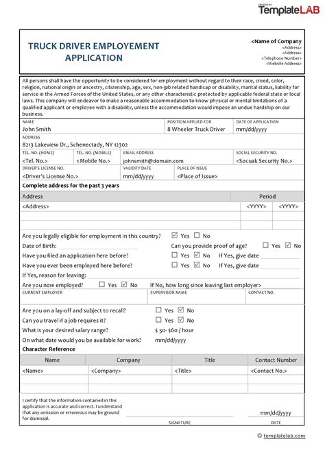 7+ Driver Application Form Templates PDF Free & Premium Templates