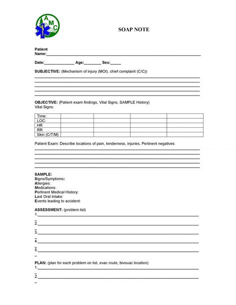 7+ Free SOAP Note Templates Word Excel Formats