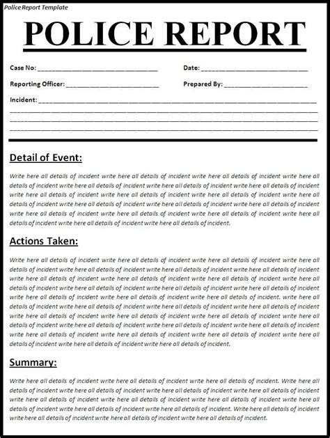 7+ Police Report Templates in Word PDF Sample Templates