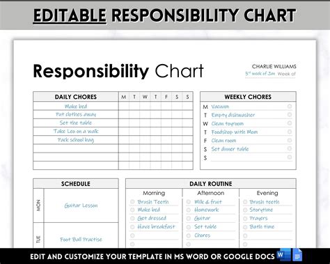 7+ Responsibility Chart Templates DOC, PDF