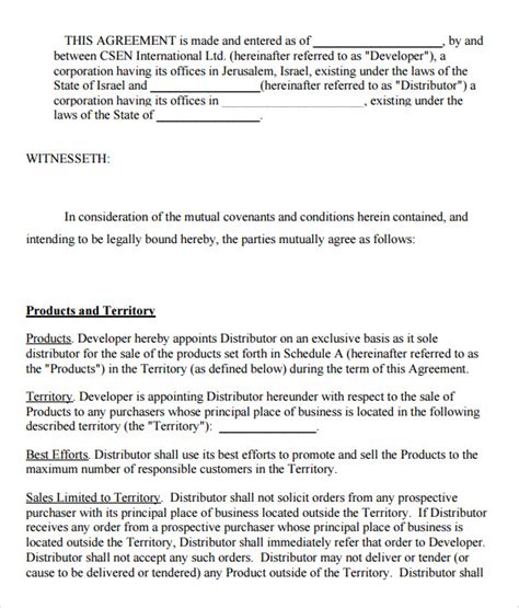 7+ Sample Exclusivity Agreement Templates Sample Templates