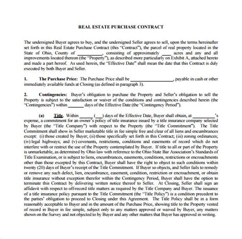 7+ Sample Home Purchase Agreements Sample Templates