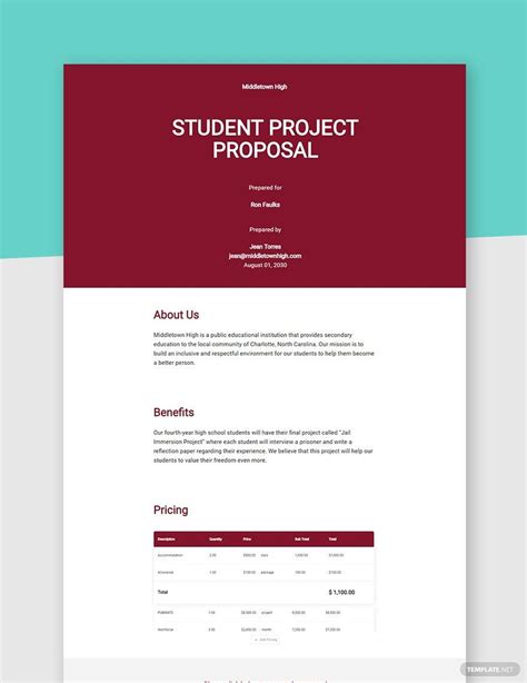 7+ Student Project Proposal Templates PDF, Word, Apple Pages, Google Docs