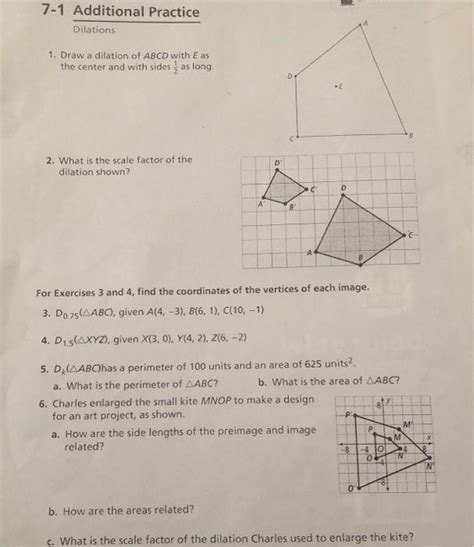 7 1 Practice Dilations