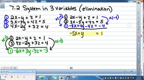 7 2 System 3 Variables Elimination YouTube