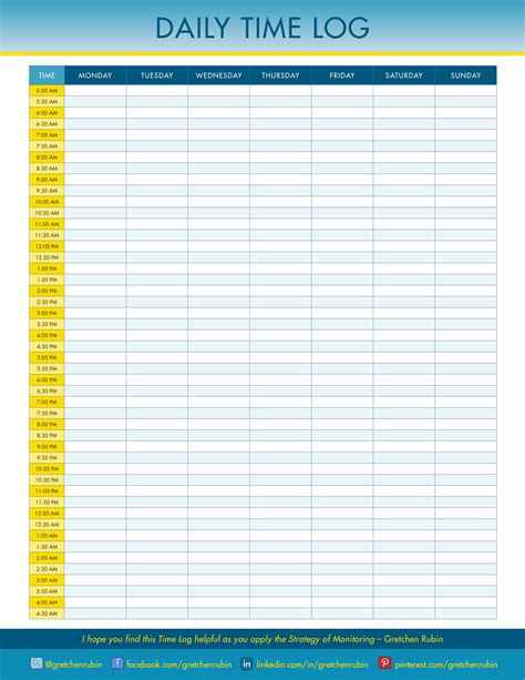 7 Best Images of Printable Weekly Time Log Daily Work Log Sheet Template, Time Management