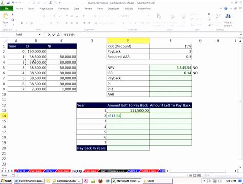 7 Excel Irr Template Excel Templates Excel Templates