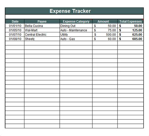 7 Expense Tracker Template for Excel Excel Templates