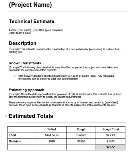 7 Free Sample Web Design Estimate Evaluation Form Printable Samples