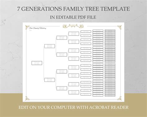 7 Generation Ancestor Info Chart Free Family Tree Templates