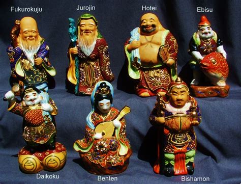 7 Gods of Good Fortune Figurines #22576357 - worthpoint.com