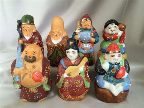 7 Gods of Good Fortune Vintage Figurines Japanese eBay