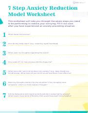 7 Step Anxiety Reduction Model Worksheet