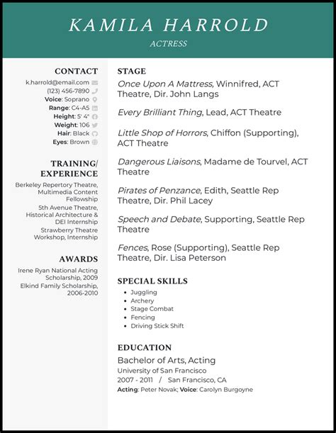 7 Theatre Resume Examples [& Templates] - BeamJobs - muktibox.com