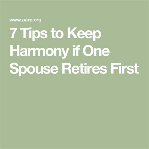 7 Tips to Keep Harmony if One Spouse Retires First