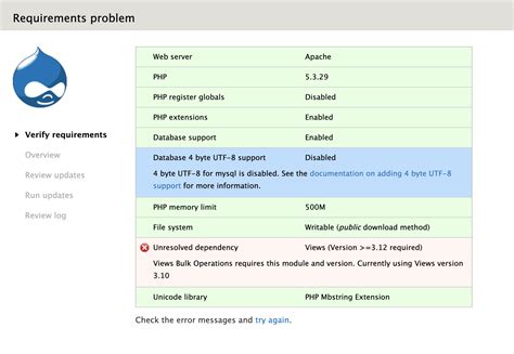 7 Unresolved dependency error when updating Drupal Answers