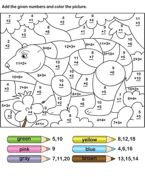 7 Best Additions Colors By Numbers Printable Printablee Addition Color By Number 2nd Grade - Addition Color By Number 2nd Grade
