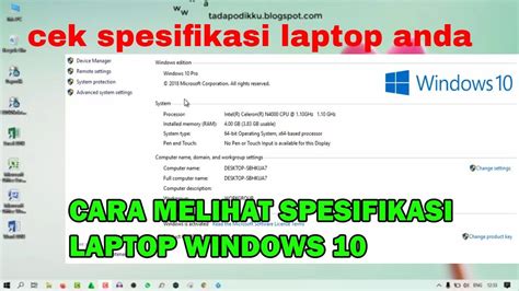 7 Cara Cek Spek Laptop Windows 10 Untuk Cara Cek Spek Laptop - Cara Cek Spek Laptop
