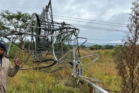 7 electricity pylons collapse onto highway in South Africa