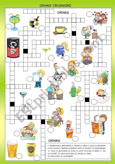beverage Crossword Clue. The Crossword Solver found 60 answers to "beverage", 4 letters crossword clue. The Crossword Solver finds answers to classic crosswords and cryptic crossword puzzles. Enter the length or pattern for better results. Click the answer to find similar crossword clues . Enter a Crossword Clue.. 