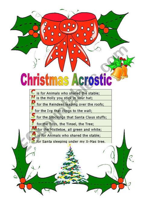 7 Free Christmas Acrostic Poems Printable Pdf Download Acrostic Poem For Christmas - Acrostic Poem For Christmas