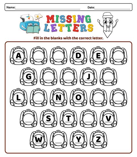 7 Fun Amp Free Missing Letter Worksheets The Missing Letter Worksheet - Missing Letter Worksheet