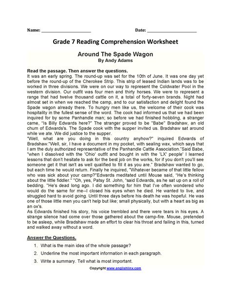 7 Grade Reading   Search Results For Reading Comprehension Grade 7 - 7 Grade Reading
