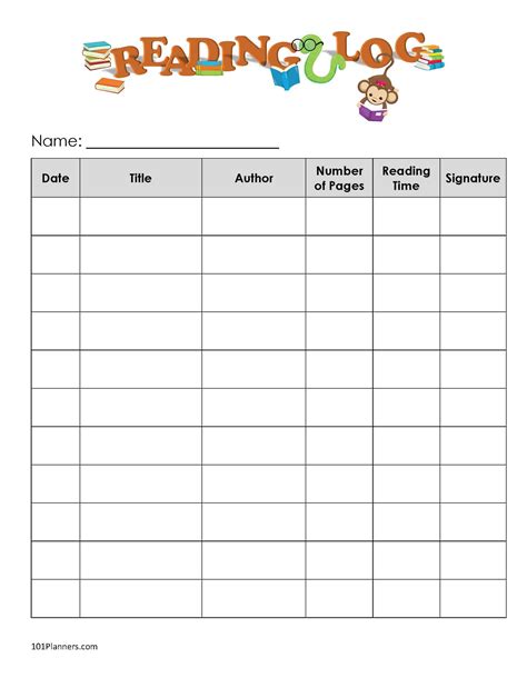 7 Reading Log Templates For Kids 2024 Free Reading Log Template Kindergarten - Reading Log Template Kindergarten