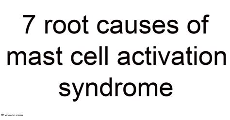 7 Root Causes Of Mast Cell Activation Syndrome