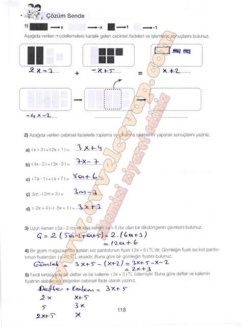 7 sınıf matematik sayfa 118 cevapları