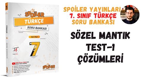 7 sınıf türkçe sözel mantık testi çöz