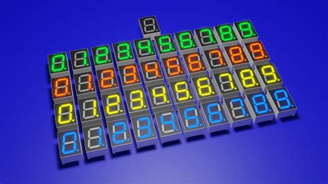 7 segment display numbers Openclipart