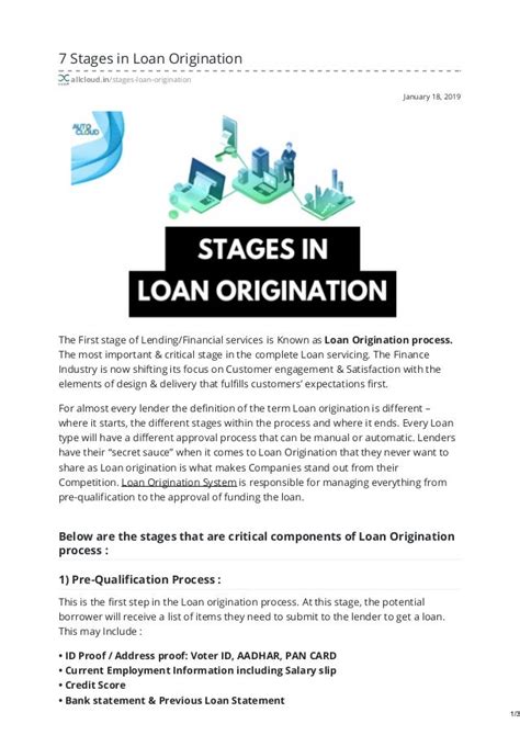 7 stages in loan origination - SlideShare