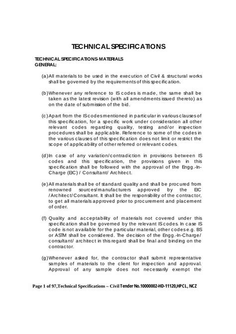 7 technical specification civil hpcl