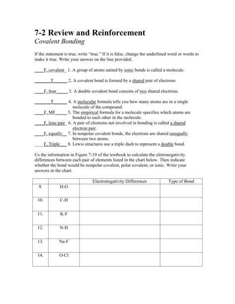 Read 7 2 Review And Reinforcement Covalent Bonding Answers 