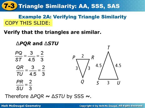 Read 7 3 Triangle Similarity Aa Sss Sas 