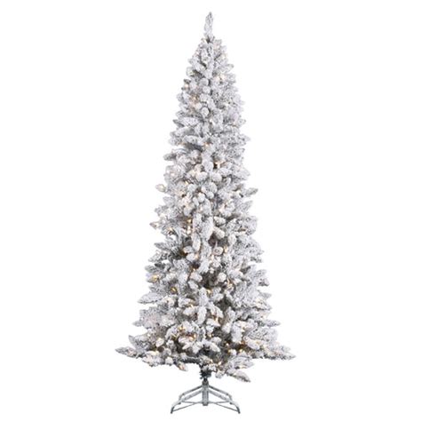 7-Ft Pre-Lit Pencil Flocked Tree Lowe