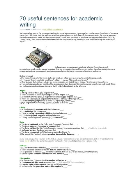 70 Useful Sentences For Academic Writing Expressions In Writing - Expressions In Writing